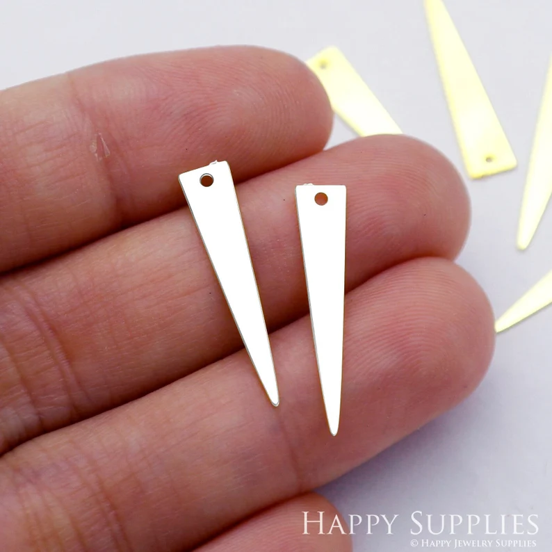Stainless Steel Jewelry Charms, Triangle Geometric Stainless Steel Earring Charms, Stainless Steel Silver Jewelry Pendants, Stainless Steel Silver Jewelry Findings, Stainless Steel Pendants Jewelry Wholesale (D1943)