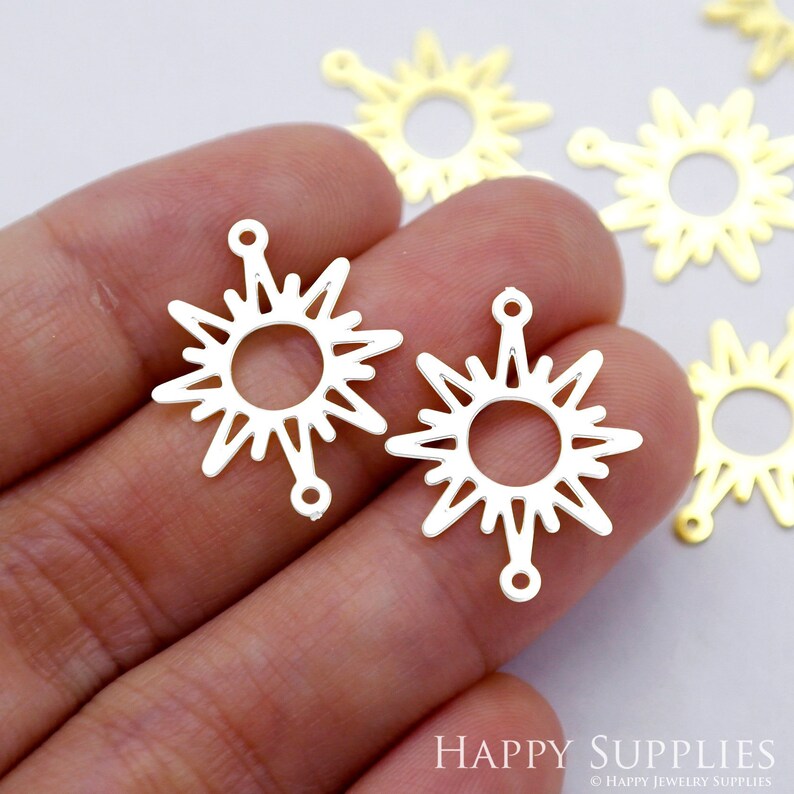 Stainless Steel Jewelry Charms, Sun Geometric Stainless Steel Earring Charms, Stainless Steel Silver Jewelry Pendants, Stainless Steel Silver Jewelry Findings, Stainless Steel Pendants Jewelry Wholesale (D1959)