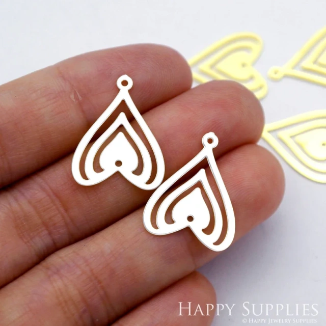 Stainless Steel Jewelry Charms, Love Geometric Stainless Steel Earring Charms, Stainless Steel Silver Jewelry Pendants, Stainless Steel Silver Jewelry Findings, Stainless Steel Pendants Jewelry Wholesale (D1956)