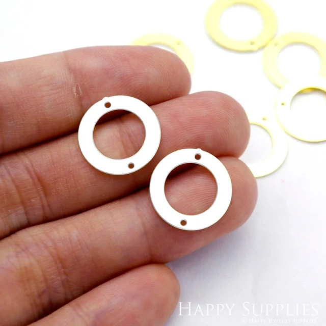 Stainless Steel Jewelry Charms, Circle Geometric Stainless Steel Earring Charms, Stainless Steel Silver Jewelry Pendants, Stainless Steel Silver Jewelry Findings, Stainless Steel Pendants Jewelry Wholesale (D1960)