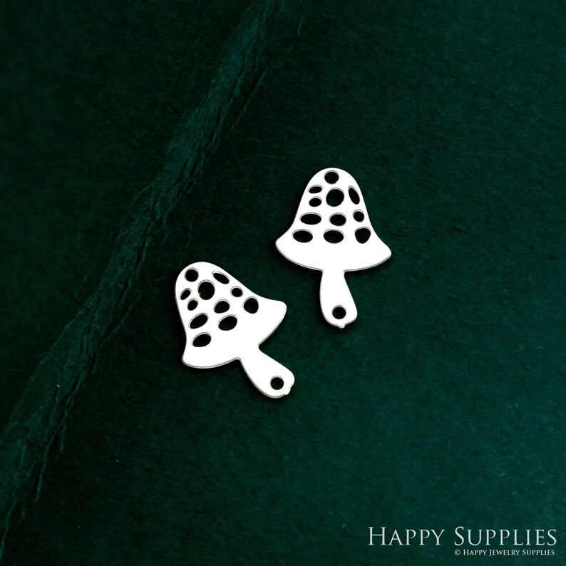 Stainless Steel Jewelry Charms, Mushrooms Stainless Steel Earring Charms, Stainless Steel Silver Jewelry Pendants, Stainless Steel Silver Jewelry Findings, Stainless Steel Pendants Jewelry Wholesale (D2386)