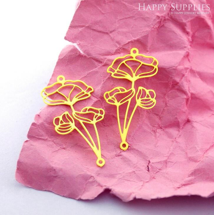 Stainless Steel Jewelry Charms, Flower Stainless Steel Earring Charms, Stainless Steel Silver Jewelry Pendants, Stainless Steel Silver Jewelry Findings, Stainless Steel Pendants Jewelry Wholesale (D2185)