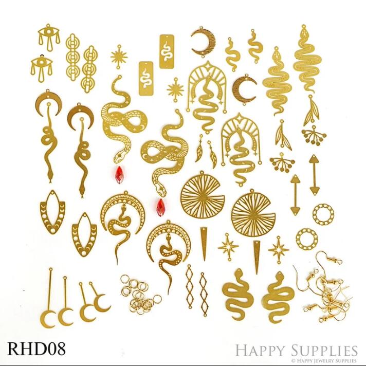 52pcs(1set) Bulk Charms Raw Brass Earring Charm, Brass Jewelry Charms, Eyes Raw Brass Earring Charms, Brass Jewelry Pendants, Raw Brass Jewelry Findings, Brass Pendants Jewelry Wholesale (RHD008)