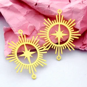 Stainless Steel Jewelry Charms, Star Stainless Steel Earring Charms, Stainless Steel Silver Jewelry Pendants, Stainless Steel Silver Jewelry Findings, Stainless Steel Pendants Jewelry Wholesale (D2158)
