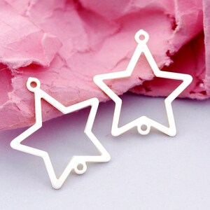 Stainless Steel Jewelry Charms, Star Geometric Stainless Steel Earring Charms, Stainless Steel Silver Jewelry Pendants, Stainless Steel Silver Jewelry Findings, Stainless Steel Pendants Jewelry Wholesale (D2160)