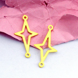 Stainless Steel Jewelry Charms, Star Stainless Steel Earring Charms, Stainless Steel Silver Jewelry Pendants, Stainless Steel Silver Jewelry Findings, Stainless Steel Pendants Jewelry Wholesale (D2175)