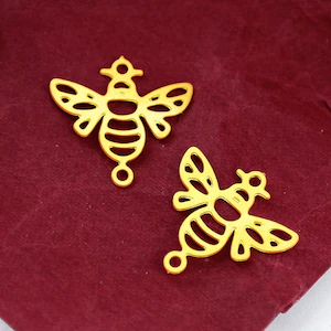 Stainless Steel Jewelry Charms, Bee Stainless Steel Earring Charms, Stainless Steel Silver Jewelry Pendants, Stainless Steel Silver Jewelry Findings, Stainless Steel Pendants Jewelry Wholesale (D2274)