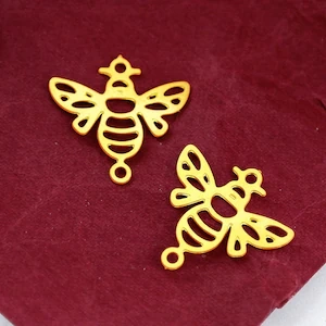 Stainless Steel Jewelry Charms, Bee Stainless Steel Earring Charms, Stainless Steel Silver Jewelry Pendants, Stainless Steel Silver Jewelry Findings, Stainless Steel Pendants Jewelry Wholesale (D2274)