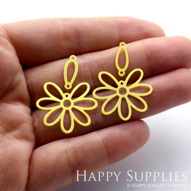 Stainless Steel Jewelry Charms, Flower Stainless Steel Earring Charms, Stainless Steel Silver Jewelry Pendants, Stainless Steel Silver Jewelry Findings, Stainless Steel Pendants Jewelry Wholesale (D1218)