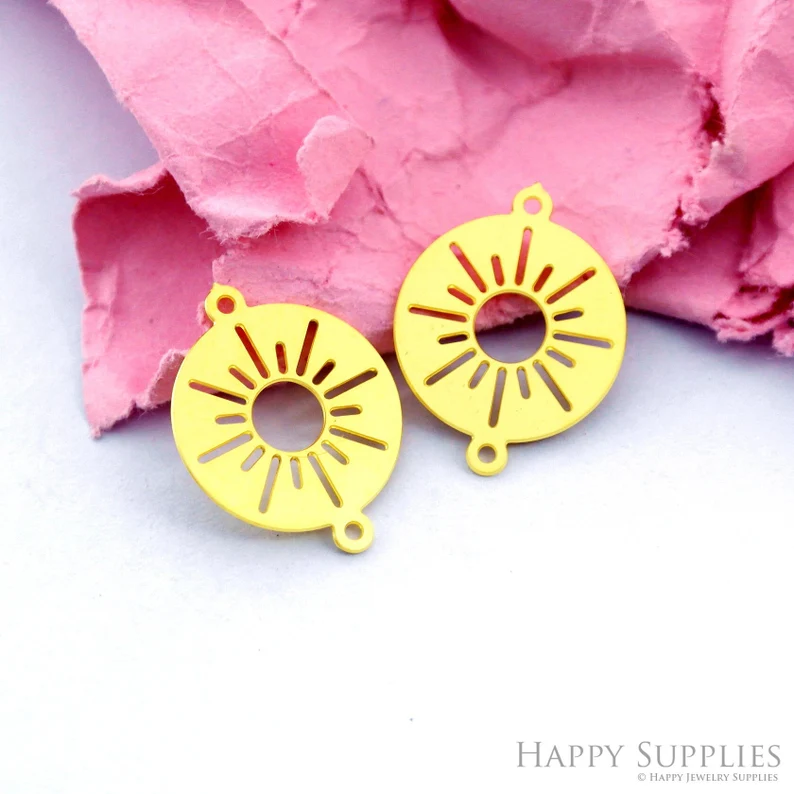 Stainless Steel Jewelry Charms, Circle Geometry Stainless Steel Earring Charms, Stainless Steel Silver Jewelry Pendants, Stainless Steel Silver Jewelry Findings, Stainless Steel Pendants Jewelry Wholesale (D2169)