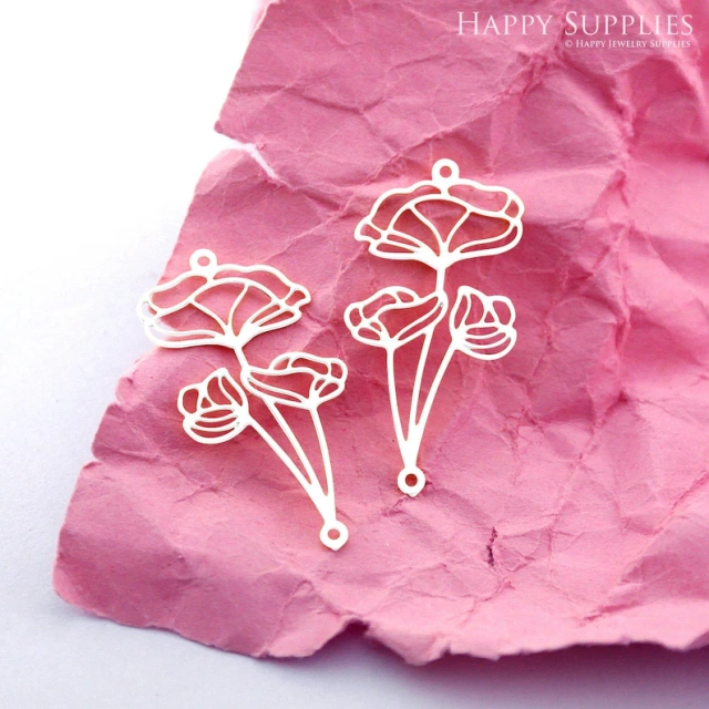 Stainless Steel Jewelry Charms, Flower Stainless Steel Earring Charms, Stainless Steel Silver Jewelry Pendants, Stainless Steel Silver Jewelry Findings, Stainless Steel Pendants Jewelry Wholesale (D2185)
