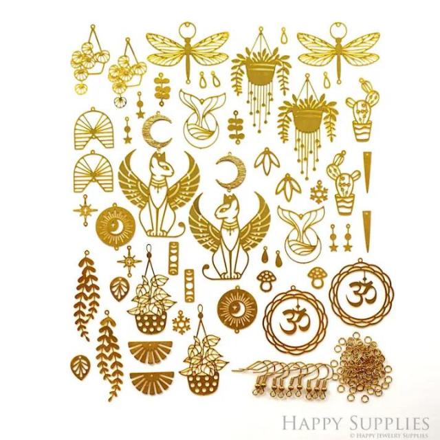 52pcs(1set) Bulk Charms Raw Brass Earring Charm, Brass Jewelry Charms, Eyes Raw Brass Earring Charms, Brass Jewelry Pendants, Raw Brass Jewelry Findings, Brass Pendants Jewelry Wholesale (RHD050)