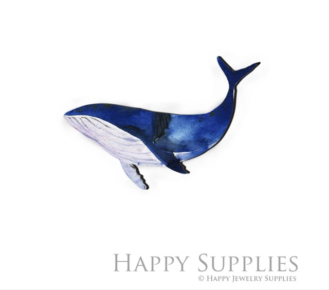 Handmade Jewelry Making Supplies Beads Cut Wooden Charm Dolphin DIY Necklace Earring Brooch (CW088-B)
