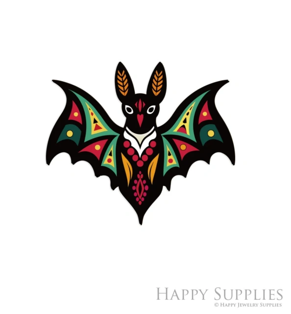 Handmade Jewelry Making Supplies Beads Cut Wooden Charm Bat DIY Necklace Earring Brooch (CW1012)