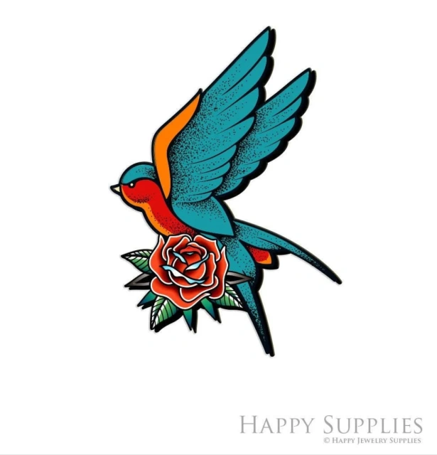 Handmade Jewelry Making Supplies Beads Cut Wooden Charm Bird DIY Necklace Earring Brooch (CW1033)