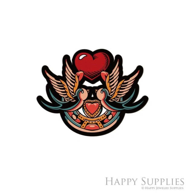 Handmade Jewelry Making Supplies Beads Cut Wooden Swallow Charm DIY Necklace Earring Brooch (CW998)