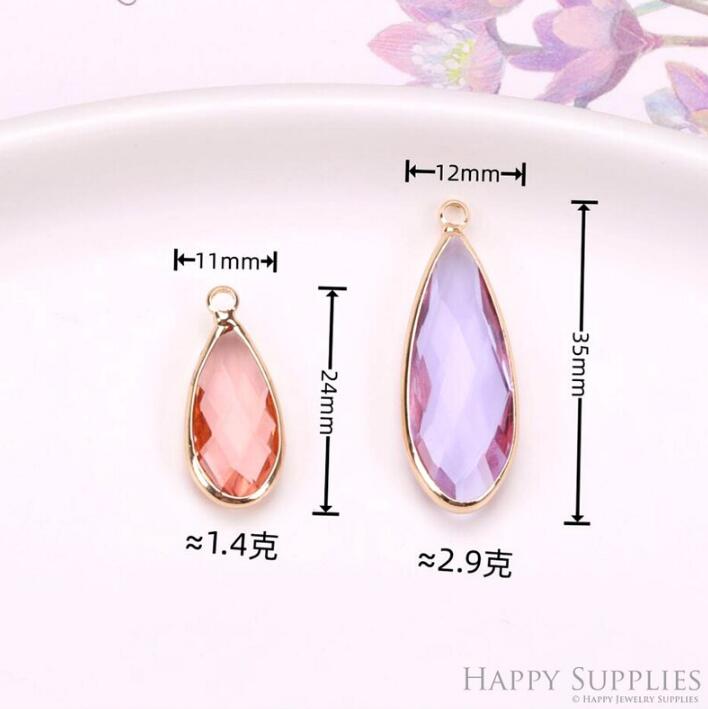 20pcs Drop Geometric Shape Zircon Connector Charm, Glass Bracelet Earring Charms, Crystal Gemstone Earring Pendant Charm Wholesale (TR-152)