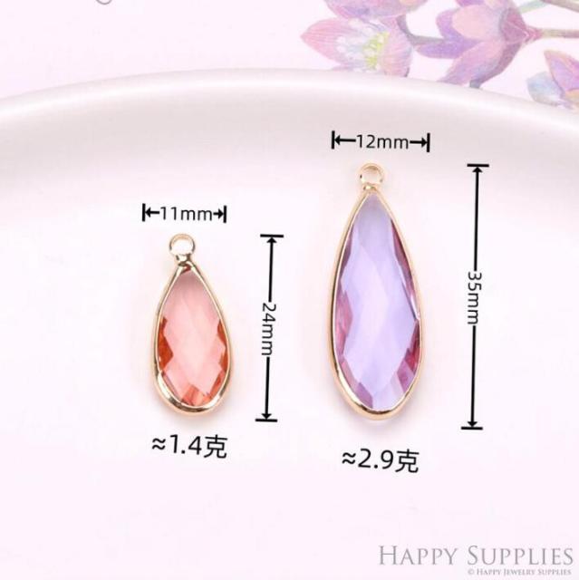 20pcs Drop Geometric Shape Zircon Connector Charm, Glass Bracelet Earring Charms, Crystal Gemstone Earring Pendant Charm Wholesale (TR-152)