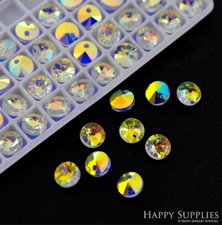 AAA Round Crystal Chandelier Beads, Circle Sun Catchers Leaded Chandelier Crystal Suncatcher Beads Sun Catcher Supplies - 1-hole (TR-272)