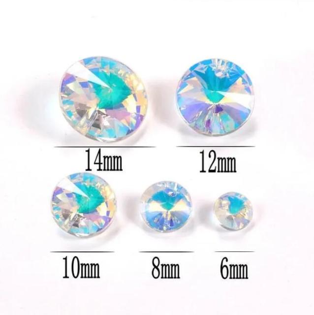 AAA Round Crystal Chandelier Beads, Circle Sun Catchers Leaded Chandelier Crystal Suncatcher Beads Sun Catcher Supplies - 1-hole (TR-272)