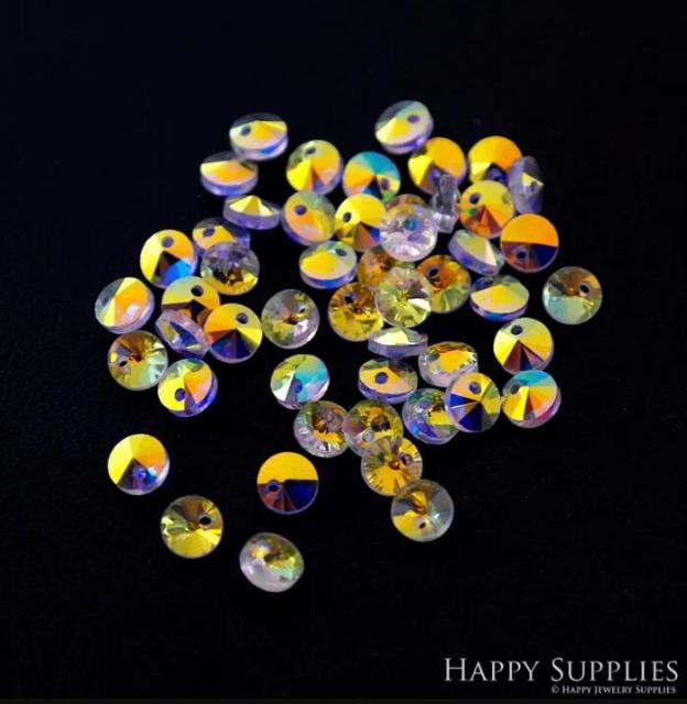 AAA Round Crystal Chandelier Beads, Circle Sun Catchers Leaded Chandelier Crystal Suncatcher Beads Sun Catcher Supplies - 1-hole (TR-272)