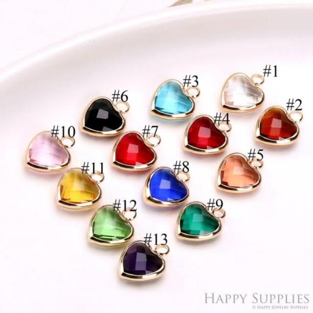 50pcs Love Geometric Shape Zircon Connector Charm, Glass Bracelet Earring Charms, Crystal Gemstone Earring Pendant Charm Wholesale (TR-216)