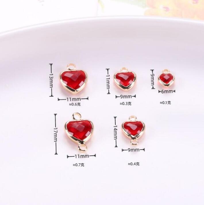 50pcs Love Geometric Shape Zircon Connector Charm, Glass Bracelet Earring Charms, Crystal Gemstone Earring Pendant Charm Wholesale (TR-216)