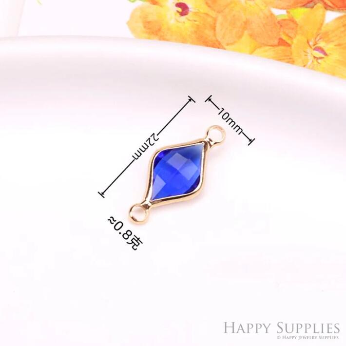 50pcs Diamond Shape Zircon Connector Charm, Glass Bracelet Earring Charms, Crystal Gemstone Earring Pendant Charm Wholesale (TR-157)