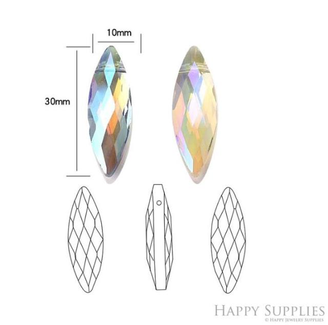 10pcs Crystal Diamond Beads, Sun Catchers Leaded Chandelier Crystal Suncatcher Beads, Crystal Charms Pendant ,AB Aurora Borealis (TR-201)