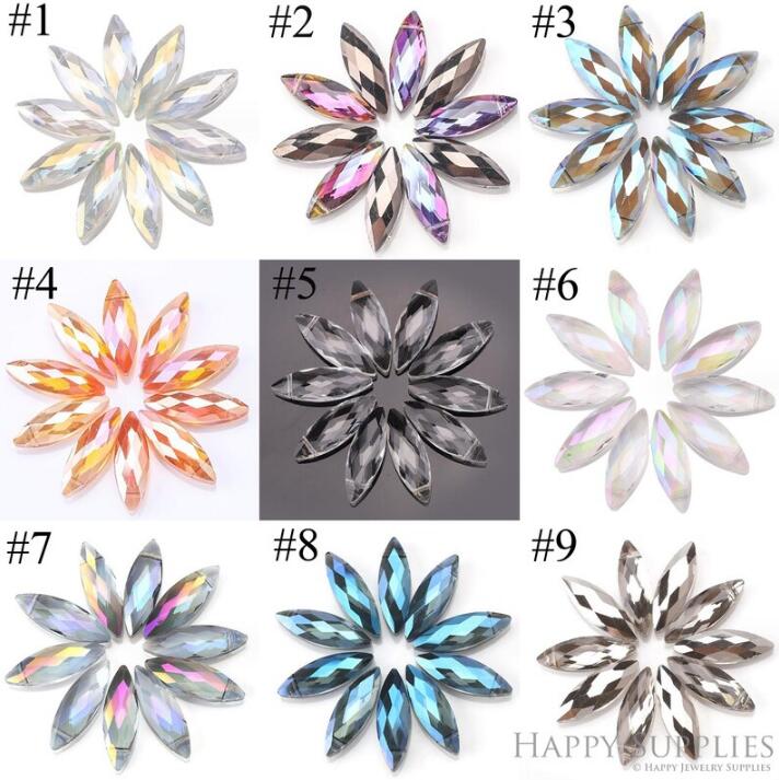 10pcs Crystal Diamond Beads, Sun Catchers Leaded Chandelier Crystal Suncatcher Beads, Crystal Charms Pendant ,AB Aurora Borealis (TR-201)