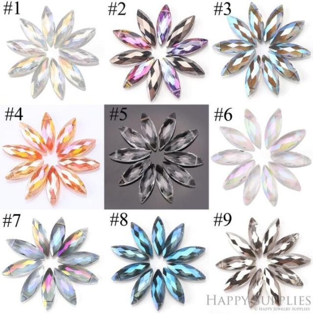 10pcs Crystal Diamond Beads, Sun Catchers Leaded Chandelier Crystal Suncatcher Beads, Crystal Charms Pendant ,AB Aurora Borealis (TR-201)
