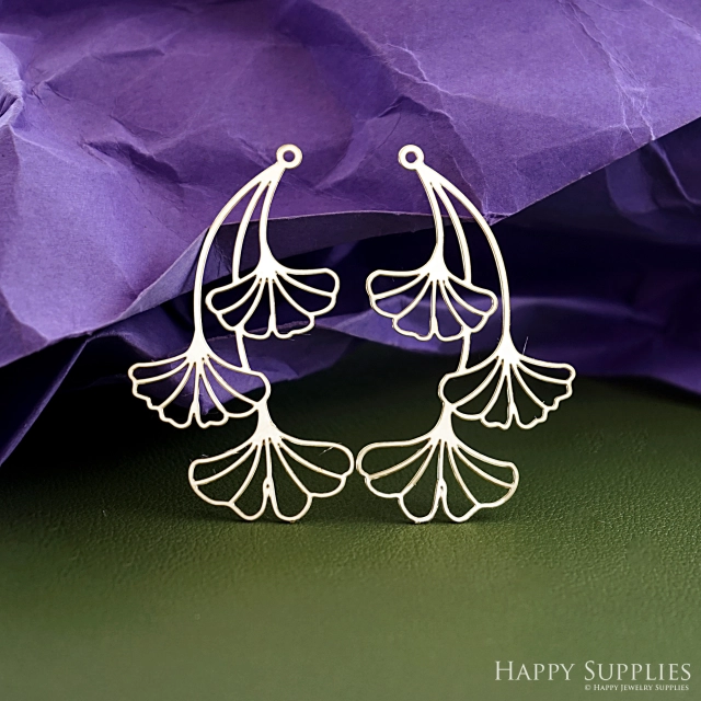 Stainless Steel Jewelry Charms, Raw Brass Charms, Ginkgo Leaf Charms, Earrings Findings, Stainless Steel Silver Jewelry Pendants, Brass Jewelry Findings, Stainless Steel Pendants Jewelry Wholesale (D2936)