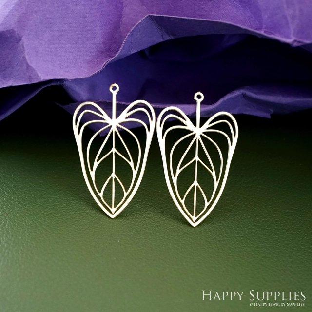 Stainless Steel Jewelry Charms, Raw Brass Charms, Monstera Leaf Charms, Earrings Findings, Stainless Steel Silver Jewelry Pendants, Brass Jewelry Findings, Stainless Steel Pendants Jewelry Wholesale (D2935)