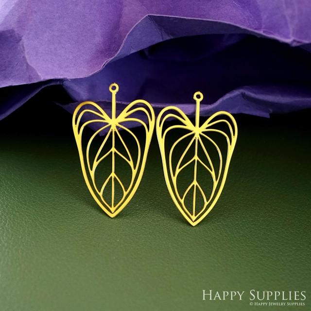 Stainless Steel Jewelry Charms, Raw Brass Charms, Monstera Leaf Charms, Earrings Findings, Stainless Steel Silver Jewelry Pendants, Brass Jewelry Findings, Stainless Steel Pendants Jewelry Wholesale (D2935)