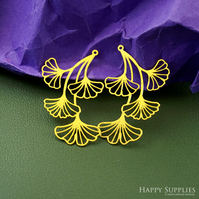 Stainless Steel Jewelry Charms, Raw Brass Charms, Ginkgo Leaf Charms, Earrings Findings, Stainless Steel Silver Jewelry Pendants, Brass Jewelry Findings, Stainless Steel Pendants Jewelry Wholesale (D2937)