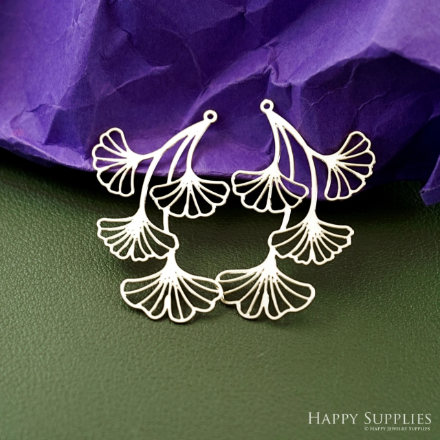 Stainless Steel Jewelry Charms, Raw Brass Charms, Ginkgo Leaf Charms, Earrings Findings, Stainless Steel Silver Jewelry Pendants, Brass Jewelry Findings, Stainless Steel Pendants Jewelry Wholesale (D2937)