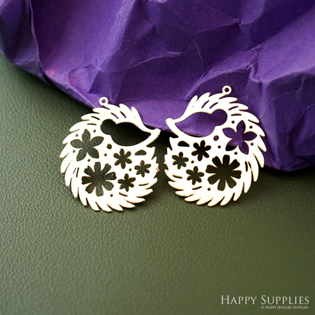 Stainless Steel Jewelry Charms, Raw Brass Charms, Hedgehog Charms, Earrings Findings, Stainless Steel Silver Jewelry Pendants, Brass Jewelry Findings, Stainless Steel Pendants Jewelry Wholesale (D2934)