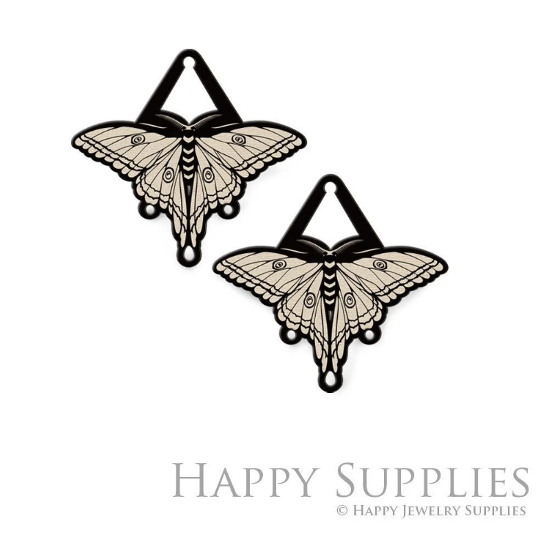 Handmade Jewelry Making Supplies Beads Cut Wooden Butterfly Charm For DIY Necklace Earring Brooch (CW900)