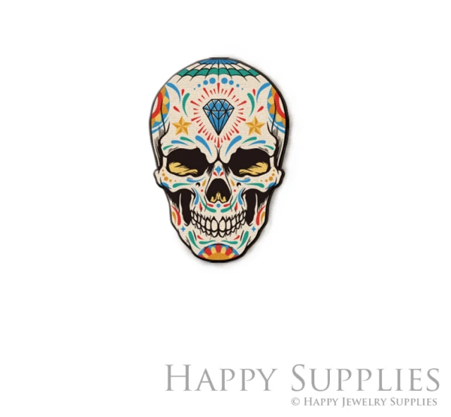 Handmade Jewelry Making Supplies Beads Cut Wooden Ghost Halloween Charm For DIY Necklace Earring Brooch (CW906-A)