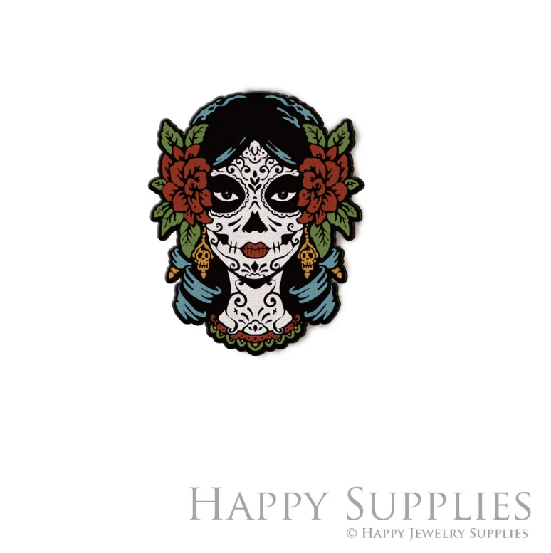 Handmade Jewelry Making Supplies Beads Cut Wooden Ghost Halloween Charm For DIY Necklace Earring Brooch (CW906-C)