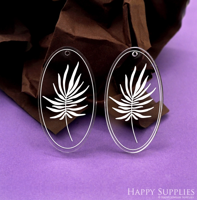 Acrylic Pendant Making Jewelry Findings Bead Laser Cut  Oval Charms For DIY Necklace Earrings (AHY079)
