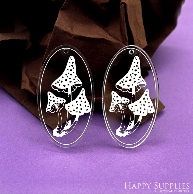 Acrylic Pendant Making Jewelry Findings Bead Laser Cut  Oval Charms For DIY Necklace Earrings (AHY082)