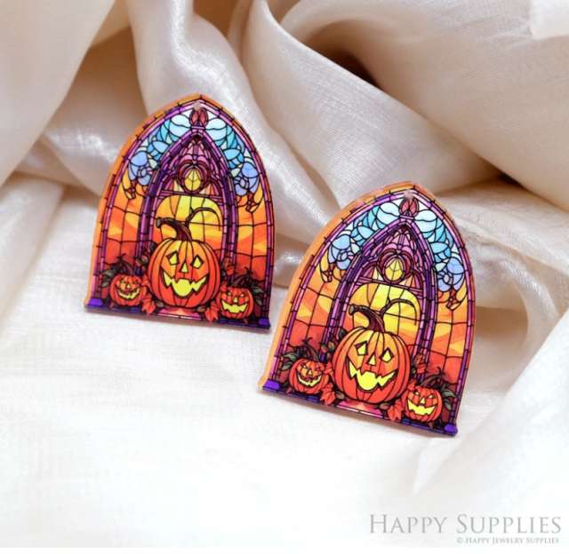 Skull Acrylic Pendant Making Jewelry Findings Bead Laser Cut Charms For DIY Necklace Earrings (CP002)