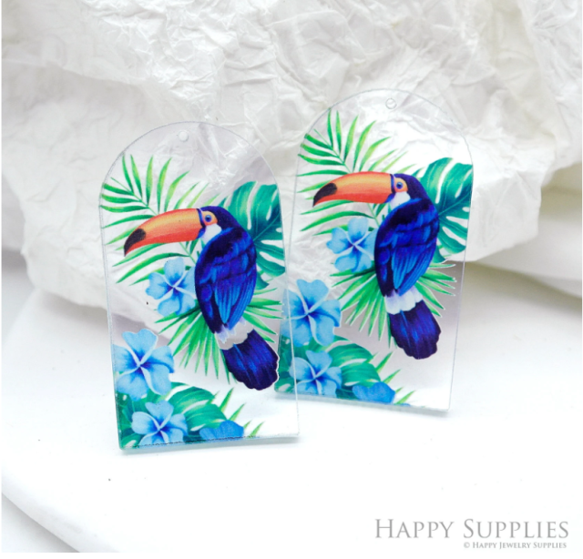 Animal Acrylic Pendant Making Jewelry Findings Bead Laser Cut Charms For DIY Necklace Earrings (CP007)