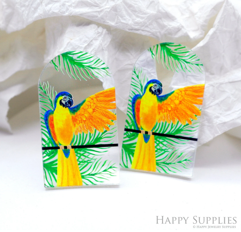 Animal Acrylic Pendant Making Jewelry Findings Bead Laser Cut Charms For DIY Necklace Earrings (CP008)