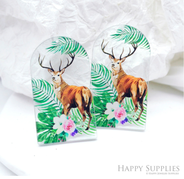 Animal Acrylic Pendant Making Jewelry Findings Bead Laser Cut Charms For DIY Necklace Earrings (CP010)
