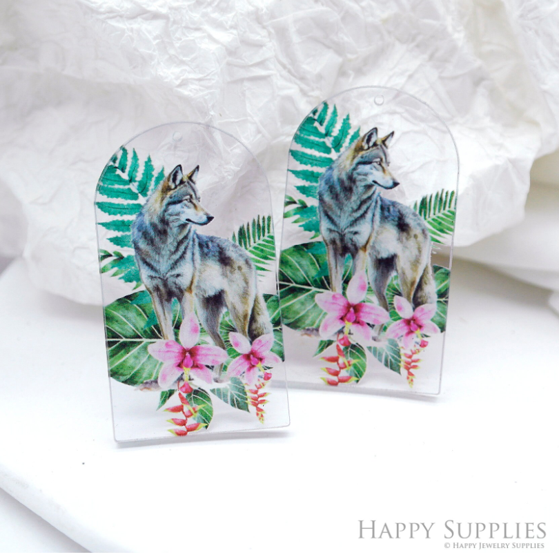 Animal Acrylic Pendant Making Jewelry Findings Bead Laser Cut Charms For DIY Necklace Earrings (CP017)