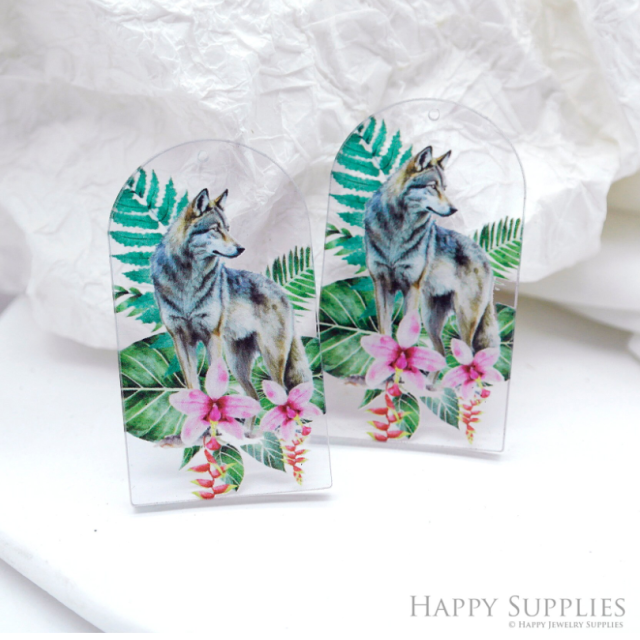 Animal Acrylic Pendant Making Jewelry Findings Bead Laser Cut Charms For DIY Necklace Earrings (CP017)
