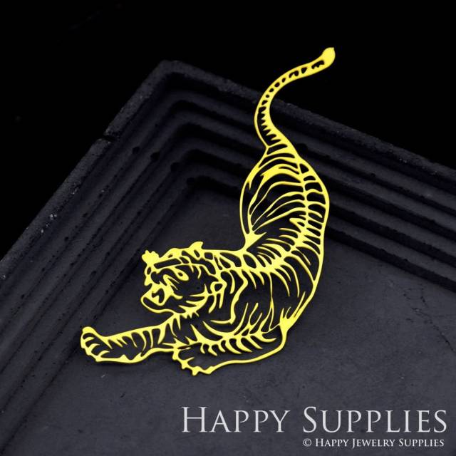 2pcs Stainless Steel Jewelry Charms, Tiger Stainless Steel Earring Charms, Stainless Steel Silver Jewelry Pendants, Stainless Steel Silver Jewelry Findings, Stainless Steel Pendants Jewelry Wholesale (SSD1901)