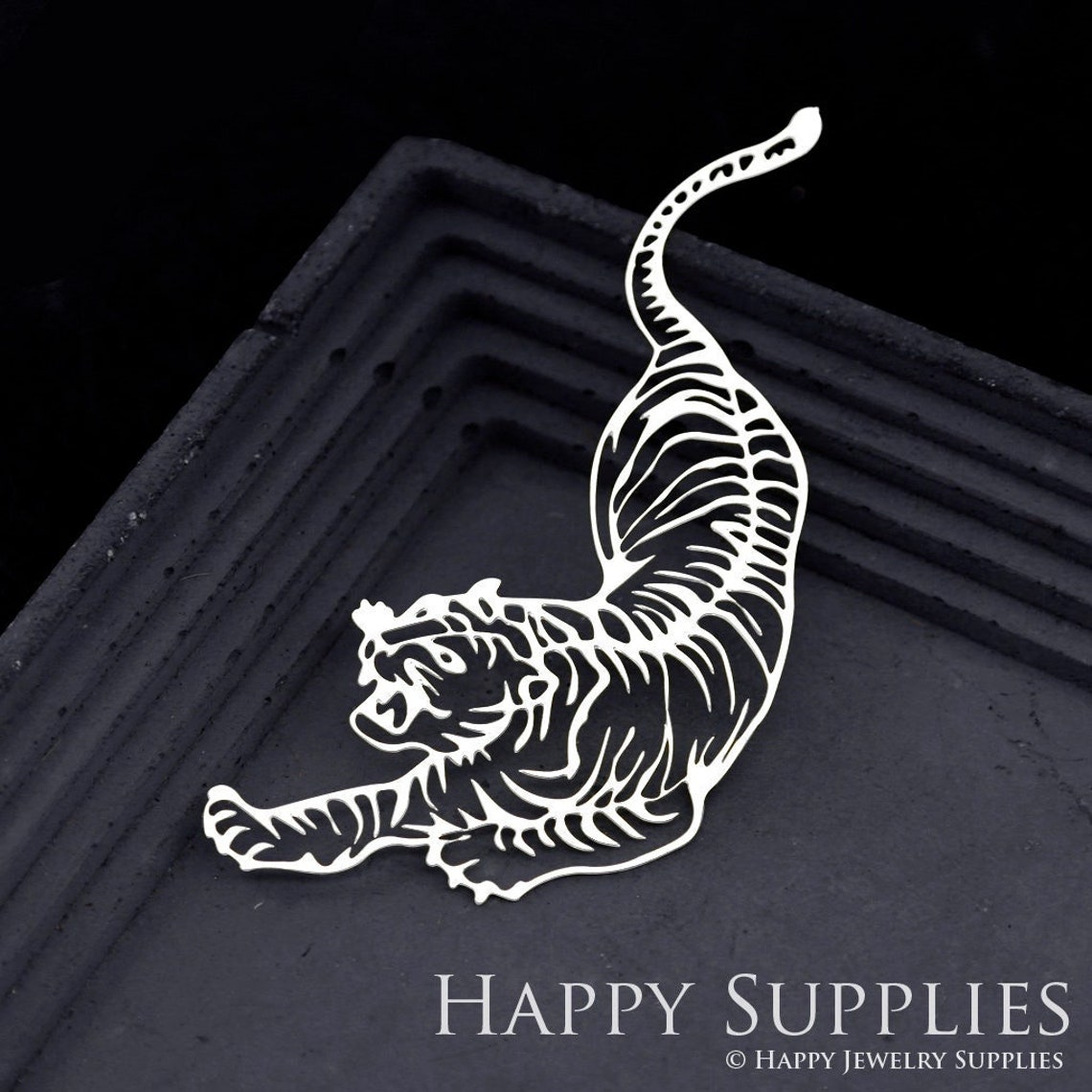 2pcs Brass Jewelry Charms, Tiger Raw Brass Earring Charms, Brass Jewelry Pendants, Raw Brass Jewelry Findings, Brass Pendants Jewelry Wholesale (RD1901)